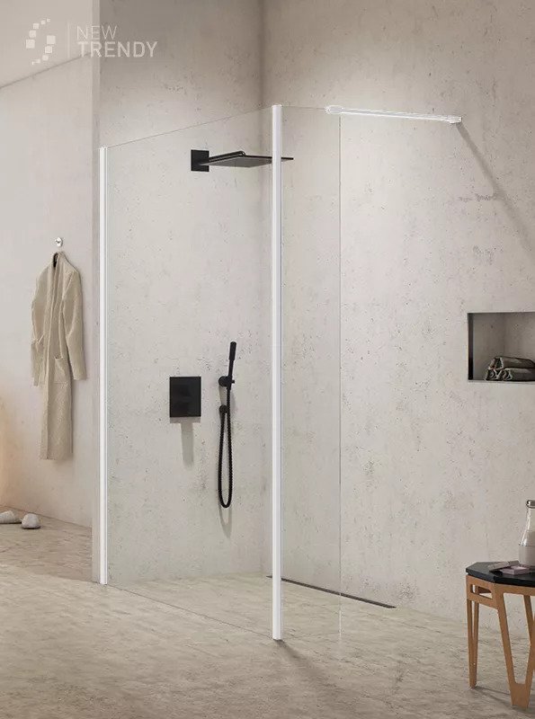New Trendy New Modus White Ścianka Prysznicowa 1 Walk-In Zestaw 140x200 cm Szkło Przezroczyste (EXK-2235)